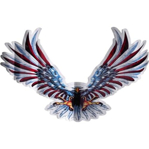1 Set/4Pcs Car Decal Flying Hawk Auto Truck Hood Side Eagle USA Flag Sticker