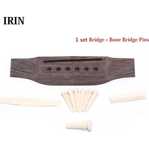 IRIN 1 Set Acoustic Guitar Bridge + Bone Bridge Pins/Saddle/Nut Saddle Guitar Parts Guitar Code Bridge Code