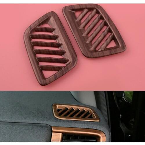 1 Pair ABS Peach Wood Grain Car Dashboard Upper Air Vent Outlet Cover Trim Fit For Honda CRV 2017 2018 2019 2020