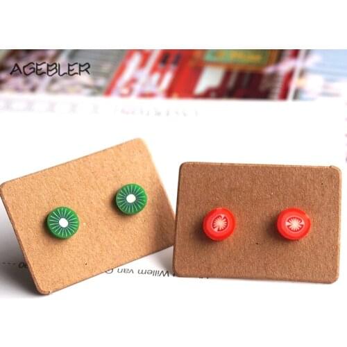 2 Pairs/lot New Arrival Cute Stud Earings Female Fashion Handmade Jewelry Girls Earrings Small Kiwifruit Tomatoes Pattern P12