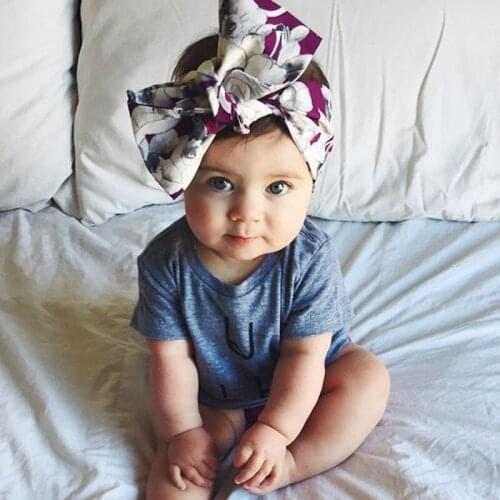 2018 New Flower pineapple DIY Kids Girls Bow Headband Rabbit Ear Turban Knot Hairband Head Wrap Hair Band Accessories
