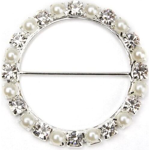2018 Rushed 10pcs A-grade Silvery Circle Shape Rhinestone Buckle Diameter 5cm For Chair Sash Bow Diy Craft Supply Free Shipping