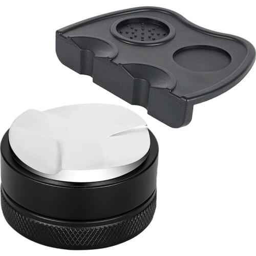 5m Coffee Distributor & Tamper with Tamping Mat, Professional Espresso Hand Tamper with Adjustable Depth