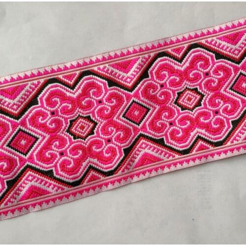 5yards hmong miao jacquard webbing lace trim 10cm dress collar ribbon tape ethnic tribal nepal thai india boho DIY accessories
