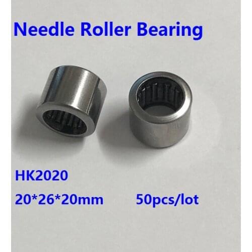 50pcs/lot HK2020 HK202620 20×26×20 mm Drawn Cup Type Needle Roller Bearing High quality 20*26*20 mm
