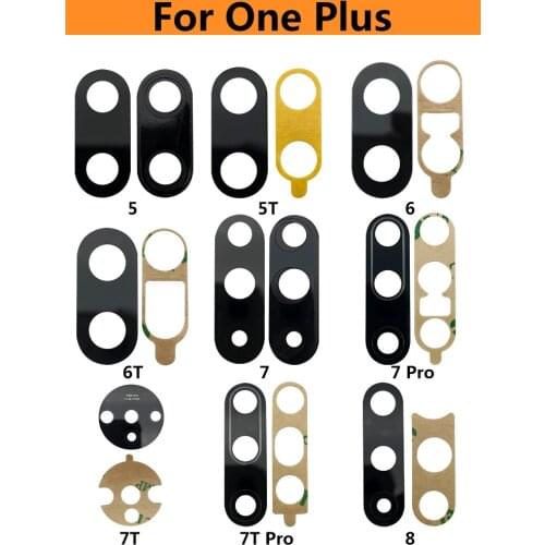 50Pcs New Original For One Plus OnePlus 5T 5 6 6T 7 7T 8 Pro 8T Nord Rear Back Camera Lens Glass Cover Replacement Parts