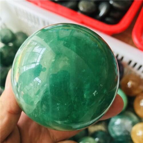 6cm Natural green fluorite crystal ball family decorative ball Halloween Christmas gift