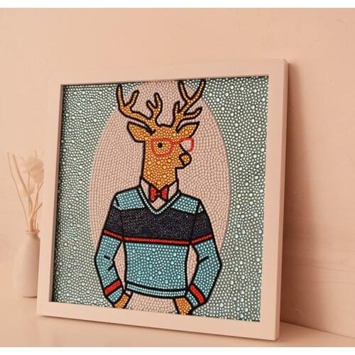 New Nordic Cartoon Deer/Dog 5D DIY Diamond Painting Cross Stitch Round Rhinestones Diamond Embroidery Kids Room Decoration