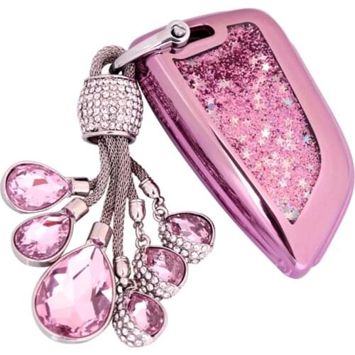 Funny Quicksand Soft TPU Car Key Case Cover For BMW X5 F15 X6 F16 G30 7Series G11 X1 F48 F39 Car Styling protector Accessories