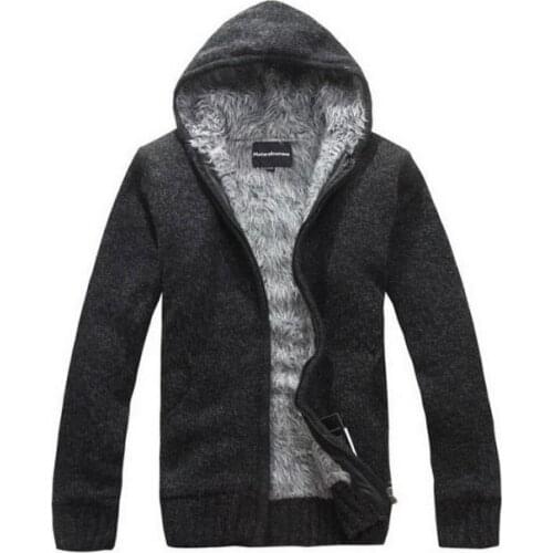 Free Shipping Mens clothing knitted outerwear male thickening hood sweater outerwear Men liner cardigan sweater male