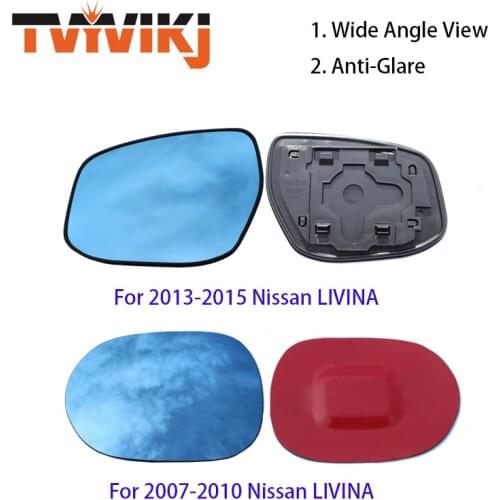 TVYVIKJ Side Rearview Mirror Blue Glass Lens For Nissan LIVINA 2007-2015 Wide Angle View anti glare door mirror side mirror