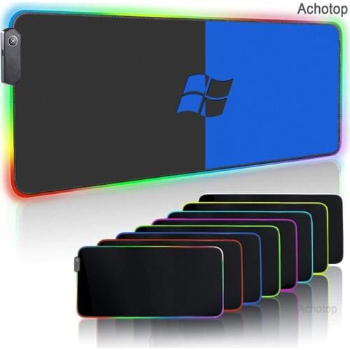 Anime Microsoft RGB Backlit Large Mouse Pad kawaii gaming accessories Led Computer Mousepad with Backlight For Keyboard Desk Mat