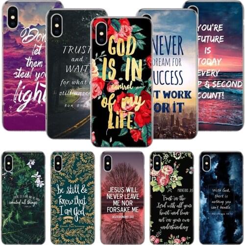 Bible Quotes Cheer Up Phone Case For iPhone 11 12 Pro XS XR X Max 7 8 6 6S Plus Mini + 5 SE Pattern Customized Coque Cover Capa