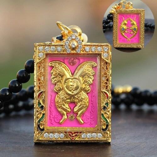 Southeast Asia Thailand Temple Efficacious Lucky talisman girl Bring wealth money GOOD LUCK butterfly Buddha card Pendant Amulet