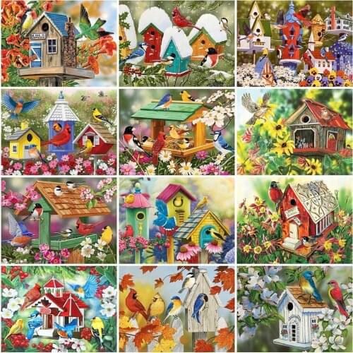 Evershine 5D DIY Diamond Embroidery Bird Cross Stitch Kit Diamond Painting Flower Animal Full Square Round Drill Wall Decoration