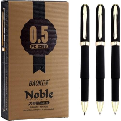 12 Baoke PC2288 Gel Pen 0.5mm Frosted Classic Large-Capacity Business Signature With Customizable LOGO