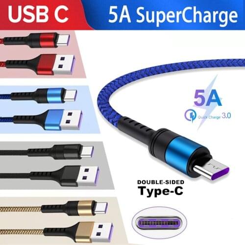 USB 3.0 Type c cable fast charger type-c Original 5A extension cable wires for samsung a51 huawei p30 mi 11 cord for charging