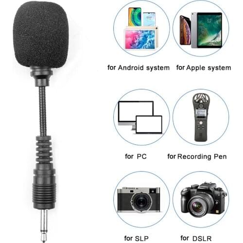 Kebidu Mini Microphone 3.5mm Jack Omni-Directional Smartphone Cellphone Mic For Meeting Mobile Phone Sound Card Microphone