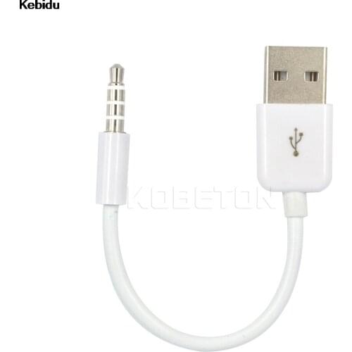 Kebidu 2017 New 3.5mm Jack/Plug USB 2.0 charger Data Transfer Cable M to M Audio Headphone Adapter Cord for Apple ipod [White]