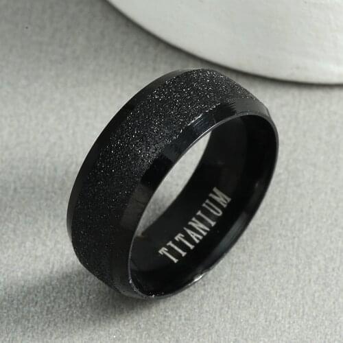 8mm Vintage Stainless Steel Ring Titanium Ring For Men Women Jewelry Anime Fans