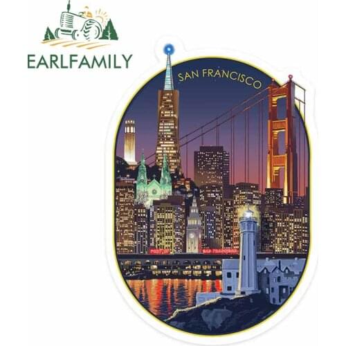 EARLFAMILY 13cm x 8.9cm For San Francisco Creative Car Stickers Bumper Decal Fashion DIY Custom Printing Interesting Car Styling