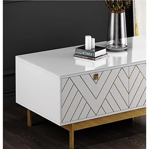 Creative light luxury coffee table simple modern American stainless steel net red Hong Kong style postmodern coffee table TV