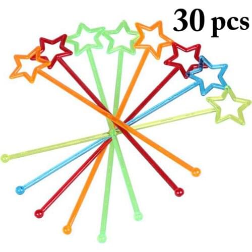 30pcs/set Swizzle Stick Creative Multi-Use Drink Stirrer Stirring Spoon For Cocktail Bar Tools Accessories Random Color