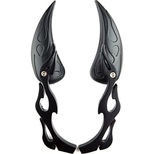 Universal Black Motorcycle Cruiser Mirrors for Yamaha Vmax Harley Shadow Suzuki Boulevard Marauder Ducati Devil Kawasaki Vulcan