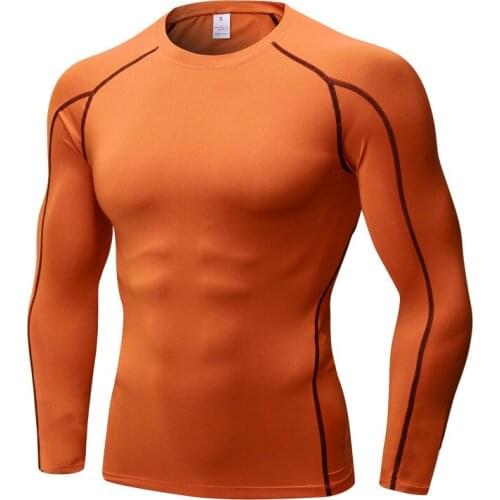 Mens Running Compression Tshirts Quick Dry Soccer Jersey Fitness Tight Sportswear Gym Sport Long Sleeve Shirt Breathable