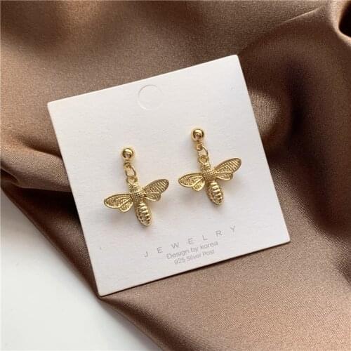 Timlee E110 New Delicate Lovely Honeybee Metal Dangle Earrings, Popular Jewelry Wholesale