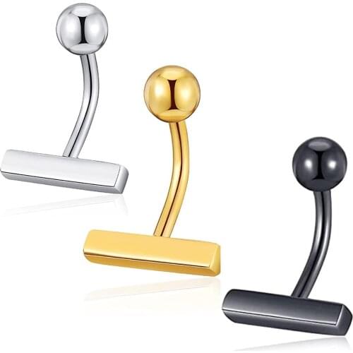 New Small Belly Button Rings Stainless Steel Dainty Nombril Ombligo Bar Navel Ring For Women Men Body Piercing Jewelry