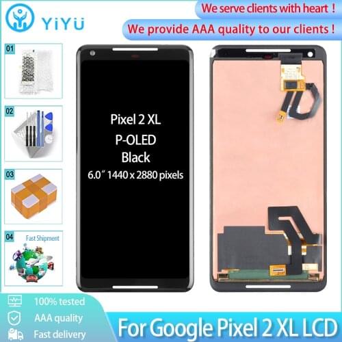 Original P-OLED For Google Pixel 2 XL LCD Display Touch Screen For Google Pixel 2XL LCD Digitizer Assembly Replacement Parts