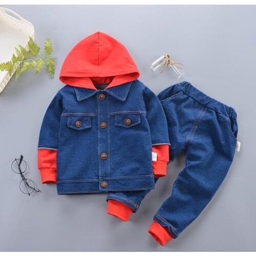 Autumn Spring Boys Clothes Set Children Casual Cotton Hoodies+pants 2pcs Denim Suit For Children Kids Clothing Set Boys Outfits