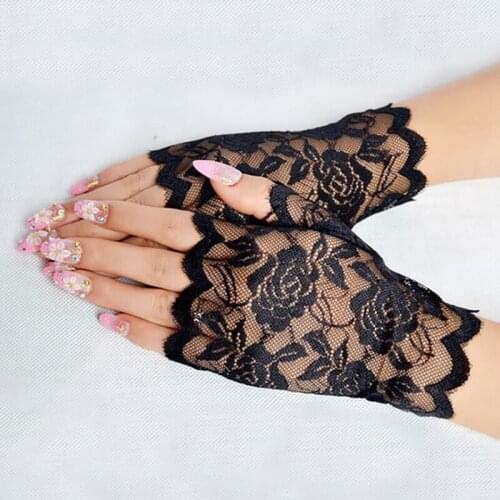 Best Sale Sailor Dance Long Fingerless Womens Sexy Lace Gloves Ladies Half Finger Fishnet Gloves Heated Mesh Mitten