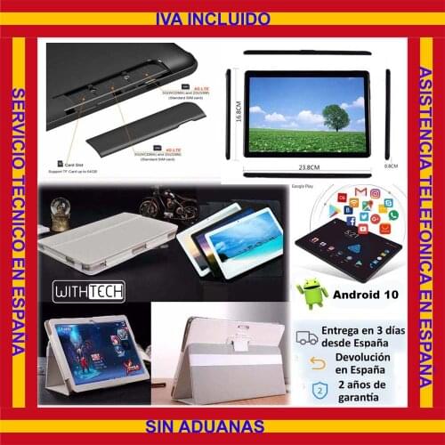 TABLET 10 inch ANDROID WITHTECH CIS EDISON V dual Crystal OCTA CORE 6 GB RAM 64GB ROM 4G/LTE phone WIFI GPS case