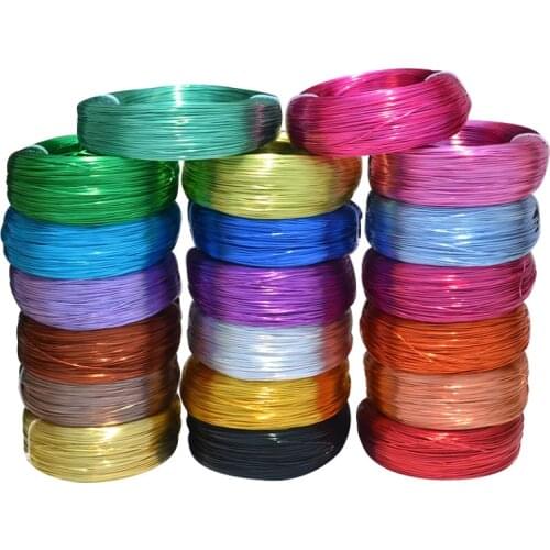 10 Meters / Roll 1mm Round Plated Aluminium Craft Floristry Wire For Jewellery Beads Making Findings Braided material 20 colors