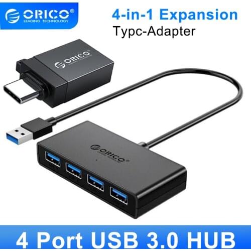 ORICO USB HUB 4 Port USB 3.0 Splitter With Micro USB Power Port Multiple High Speed OTG Adapter for Computer Laptop Accessories