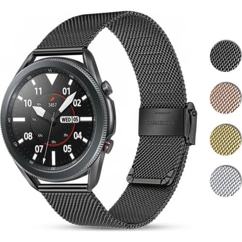 20mm 22mm Milanese steel strap For Samsung Galaxy watch 3 45mm 41mm/Active 2/46mm/42mm Gear S3 bracelet Huawei GT/2/2e Strap
