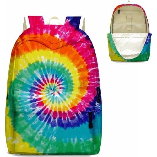 12Y Schoolbag for TeensChild Tie-dye Rainbow Backpack Grils Boys Medium Schoolbag Travel Daypack Rucksack A078