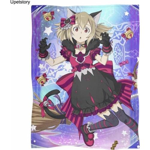 Upetstory Warm Sherpa Fleece Blankets Sword Art Online Halloween Bedroom Throw/Plush Blanket for Adults Soft Blanket Bedding