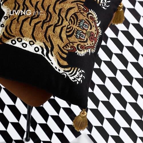 Tiger Geometric Light Luxury Model Room Living Room Sofa Cushion Cushion Throw Pillowcase with Core