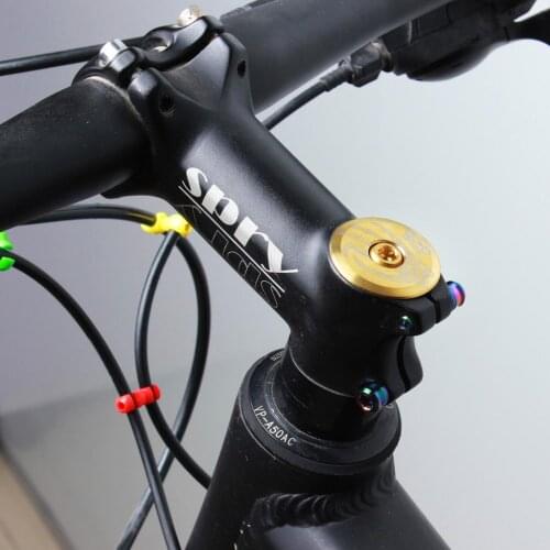 Titanium Alloy Bike Bicycle 28.6mm Stem Headset Top Cap Cover + Bolt Golden