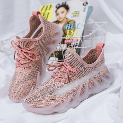 Womens Transparent Jelly Bottom Lightweight Running Shoes , Flying Sneaker , Mesh Sport Shoes , Size 36-40