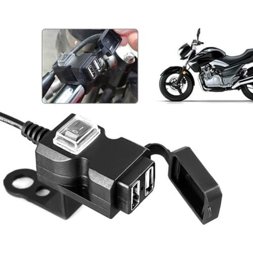1.5/2A Dual USB Port Waterproof Motorcycle USB Phone Charger Adapter Socket