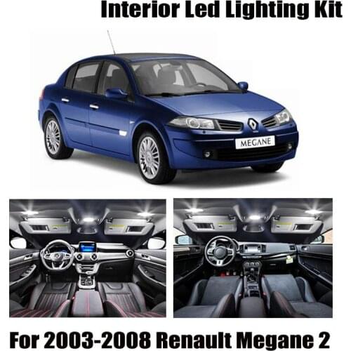 10pcs Canbus Error Free LED Bulbs Reading Dome Trunk Light Interior Kit For 2003-2008 Renault Megane II 2 MK2 License Plate Lamp
