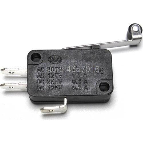 10Pcs/Lot KW7-2 Micro Limit Switch Roller Arm Subminiature SPDT Snap Action