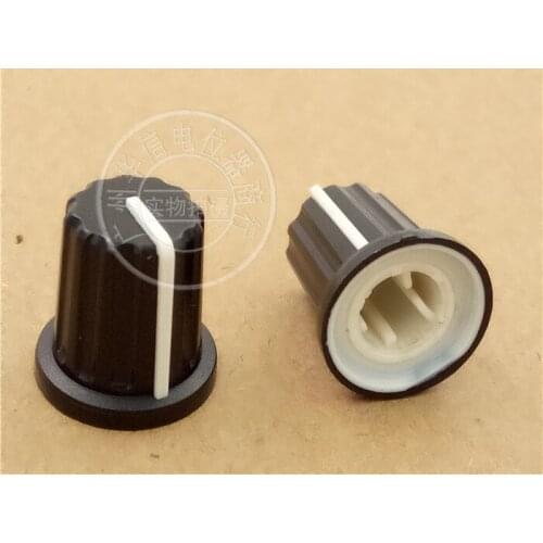 10pcs axle shaft plastic potentiometer knob cap / A black knob cap / 0 degrees 180 degrees 270 degrees indicative of the cap