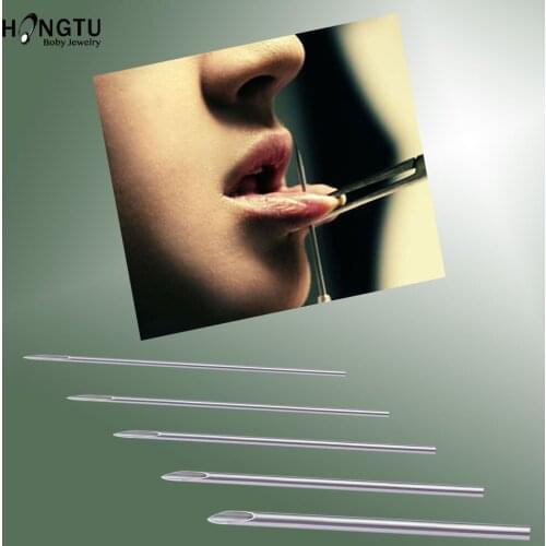 100PCS 14-20G Disposable Body Piercing Needles Surgical Steel Piercing Needles E.O.Gas Sterilized Permanent Makeup Tattoo Needle