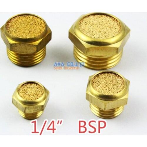 20 Pieces 1/4" BSP Pneumatic Brass Silencer Connector Noise Reduce Air Valve Muffler Fitting