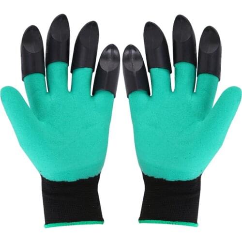 4/8 Hand Claw ABS Plastic Garden Rubber Gloves Gardening Digging Planting Durable Waterproof Work Glove Outdoor Gadgets 2 Style